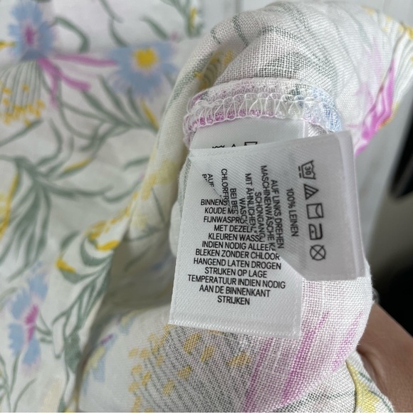 Joie 100% Linen Sleeveless Ditsy Floral Tiered Babydoll Mini Dress Size XS - Picture 4 of 5